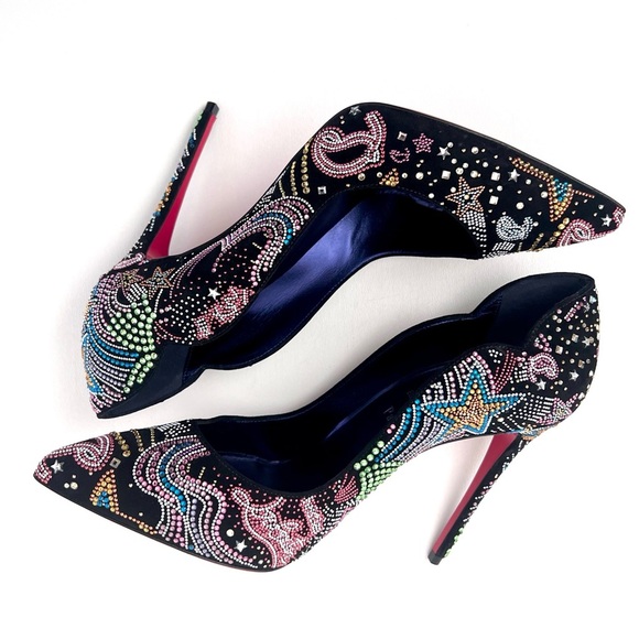 NWOB Christian Louboutin Multicolor Embellished Heels - Picture 4 of 14